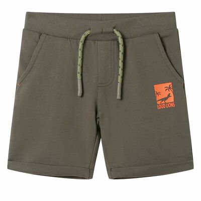 Kindershorts mit Kordelzug Dunkles Khaki 104