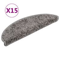 vidaXL Treppenmatten 15 Stk. Grau 56x17x3 cm