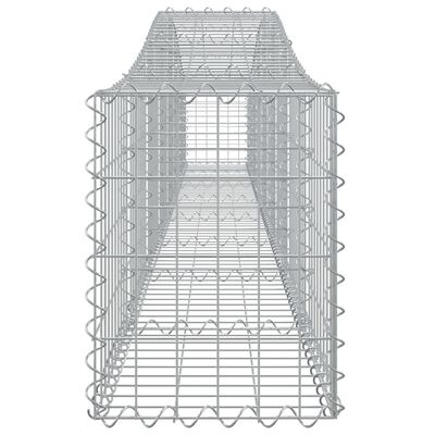 vidaXL Gabione mit Hochbogen 400x30x40/60 cm Verzinktes Eisen