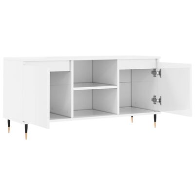 vidaXL TV-Schrank Hochglanz-Weiß 104x35x50 cm Holzwerkstoff