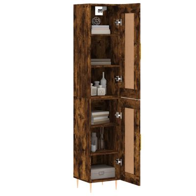 vidaXL Highboard Räuchereiche 34,5x34x180 cm Holzwerkstoff