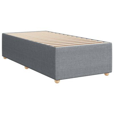 vidaXL Boxspringbett mit Matratze Hellgrau 90x200 cm Stoff