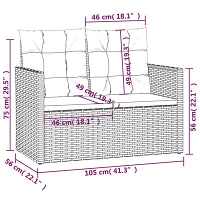 vidaXL 4-tlg. Garten-Lounge-Set mit Kissen Poly Rattan Schwarz