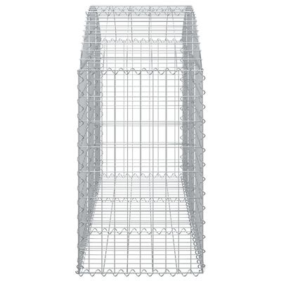 vidaXL Gabione mit Hochbogen 150x50x80/100 cm Verzinktes Eisen