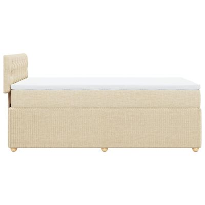 vidaXL Boxspringbett mit Matratze Creme 90x200 cm Stoff