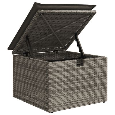 vidaXL 6-tlg. Garten-Sofagarnitur mit Kissen Grau Poly Rattan