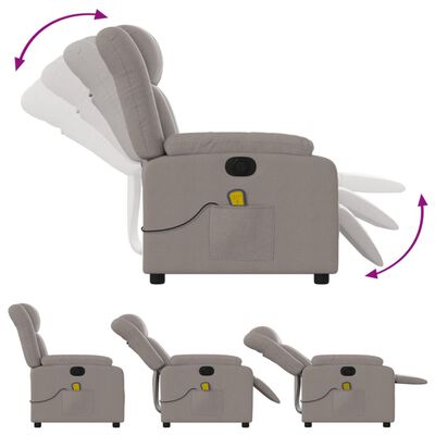 vidaXL Massagesessel Elektrisch Taupe Stoff