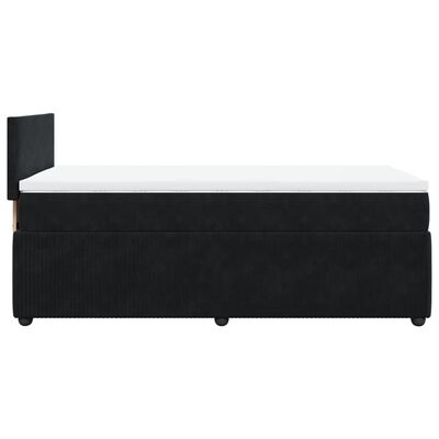 vidaXL Boxspringbett mit Matratze Schwarz 90x190 cm Samt