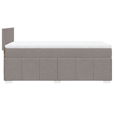 vidaXL Boxspringbett mit Matratze Taupe 90x190 cm Stoff