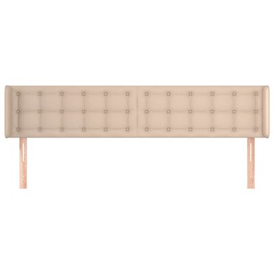 vidaXL Kopfteil mit Ohren Cappuccino-Braun 183x16x78/88 cm Kunstleder