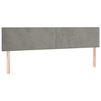 vidaXL Kopfteile 2 Stk. Hellgrau 100x5x78/88 cm Samt