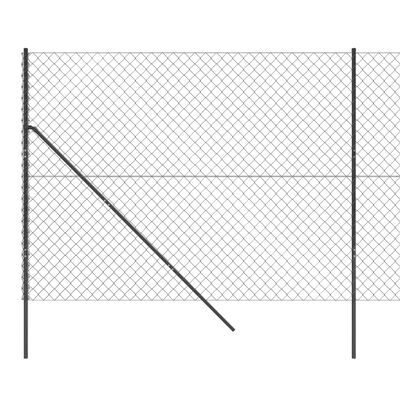 vidaXL Maschendrahtzaun Anthrazit 2,2x25 m