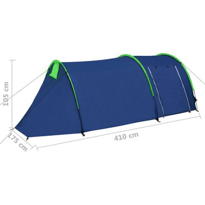 vidaXL Campingzelt 4 Personen Marineblau/Grün