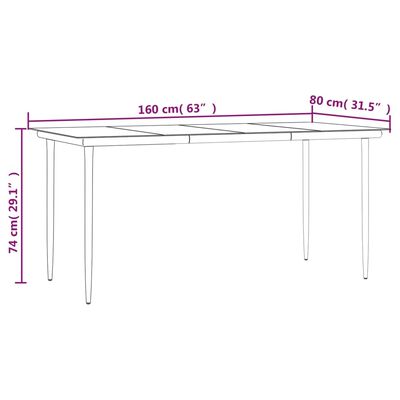 vidaXL 5-tlg. Garten-Essgruppe mit Kissen Poly Rattan und Stahl