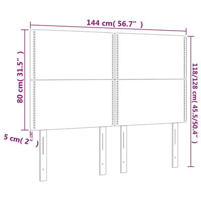 vidaXL LED Kopfteil Hellgrau 144x5x118/128 cm Samt