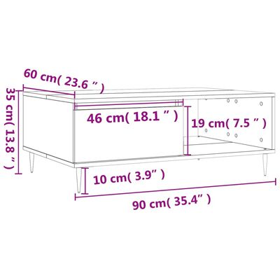 vidaXL Couchtisch Grau Sonoma 90x60x35 cm Holzwerkstoff