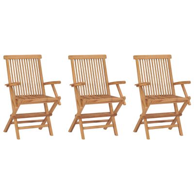 vidaXL Klappbare Gartenstühle 3 Stk. Massivholz Teak