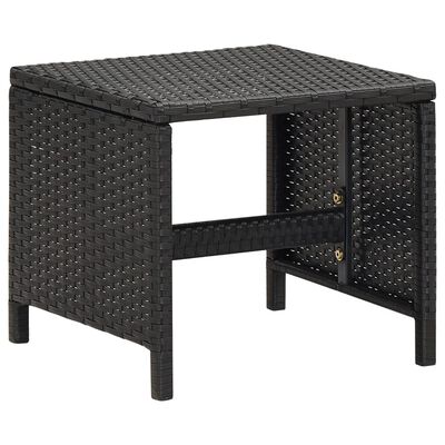 vidaXL 4-tlg. Gartenstuhl und Hocker Set Poly Rattan Schwarz