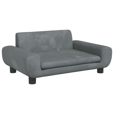 vidaXL Kindersofa Dunkelgrau 70x45x33 cm Samt