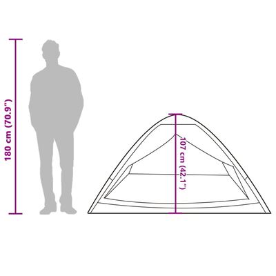 vidaXL Kuppel-Campingzelt 2 Personen Grün Wasserdicht