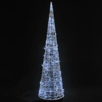 vidaXL LED-Kegel Acryl Weihnachtsdeko Pyramide Kaltweiß 90 cm