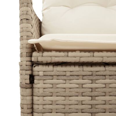 vidaXL 3-tlg. Bistro-Set mit Kissen Beige Poly Rattan