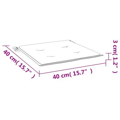 vidaXL Gartenstuhl-Kissen 2 Stk. Türkis 40x40x3 cm Stoff