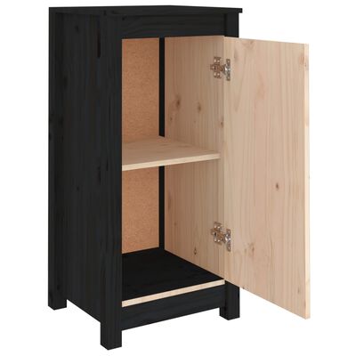 vidaXL Sideboards 2 Stk. Schwarz 39x35x80 cm Massivholz Kiefer