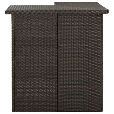 vidaXL 4-tlg. Gartenbar-Set mit Kissen Poly Rattan Braun