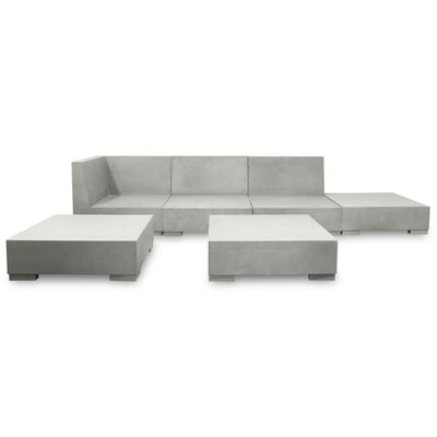 vidaXL 6-tlg. Garten-Lounge-Set mit Auflagen Beton Grau