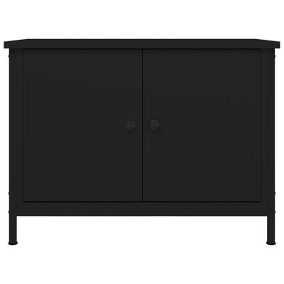 vidaXL TV-Schrank mit Türen Schwarz 60x35x45 cm Holzwerkstoff