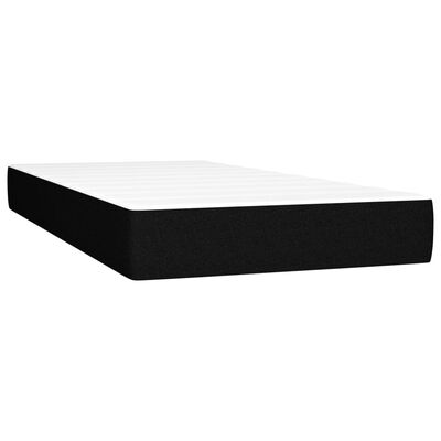 vidaXL Boxspringbett mit Matratze & LED Schwarz 90x200 cm Stoff