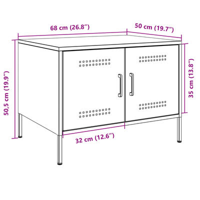 vidaXL Couchtisch Schwarz 68x50x50,5 cm Stahl