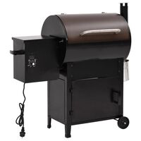 vidaXL Pelletgrill mit Schornstein Schwarz 104 cm Eisen