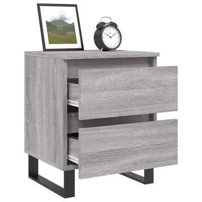 vidaXL Nachttische 2 Stk. Grau Sonoma 40x35x50 cm Holzwerkstoff