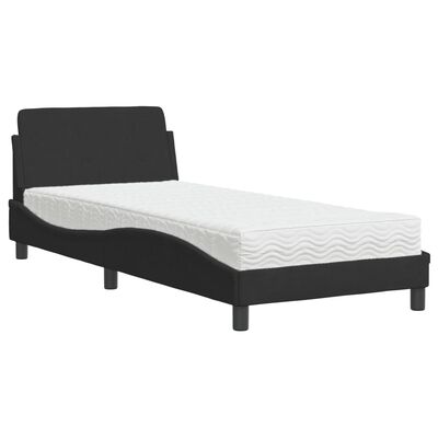 vidaXL Bett mit Matratze Schwarz 80x200 cm Samt