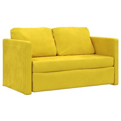 vidaXL Bodensofa mit Schlaffunktion Dunkelgelb 122x204x55 cm Samt