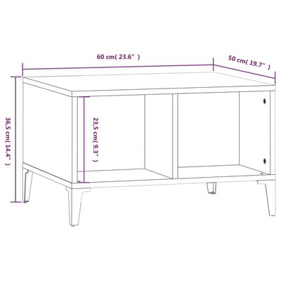 vidaXL Couchtisch Schwarz 60x50x36,5 cm Holzwerkstoff