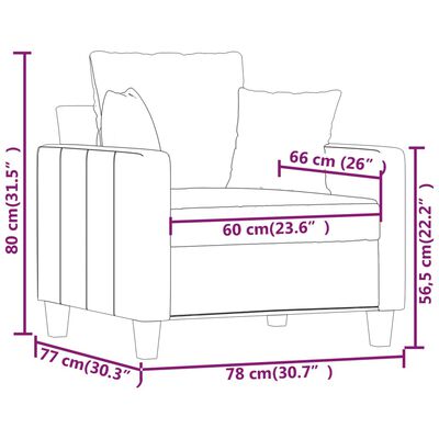 vidaXL Sofasessel Creme 60 cm Stoff