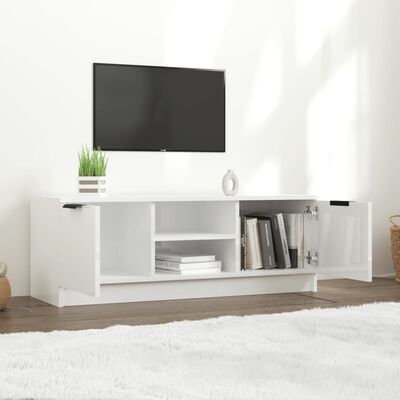 vidaXL TV-Schrank Hochglanz-Weiß 102x35x36,5 cm Holzwerkstoff