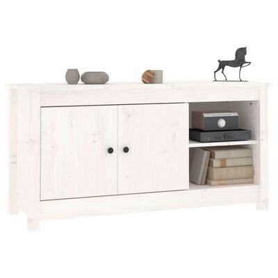 vidaXL TV-Schrank Weiß 103x36,5x52 cm Massivholz Kiefer