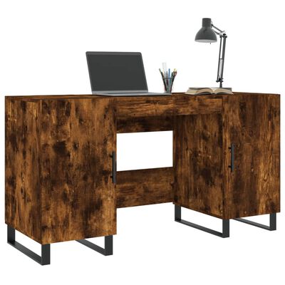 vidaXL Schreibtisch Räuchereiche 140x50x75 cm Holzwerkstoff