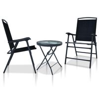 vidaXL 3-tlg. Bistro-Set Schwarz Stahl