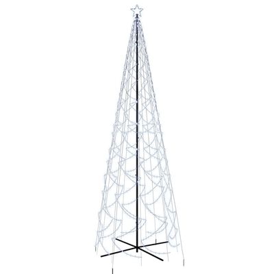 vidaXL LED-Weihnachtsbaum Kegelform Kaltweiß 1400 LEDs 160x500 cm