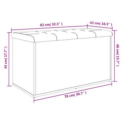 vidaXL Sitzbank mit Stauraum Braun Eiche 82x42x45 cm Holzwerkstoff