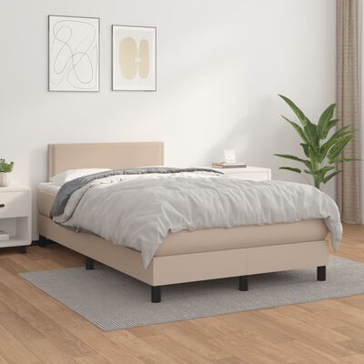 vidaXL Boxspringbett Matratze Cappuccino-Braun 120x190 cm Kunstleder