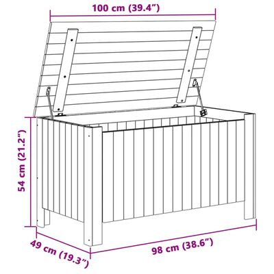 vidaXL Truhe mit Deckel RANA Weiß 100x49x54 cm Massivholz Kiefer