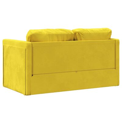 vidaXL Bodensofa mit Schlaffunktion Dunkelgelb 122x204x55 cm Samt