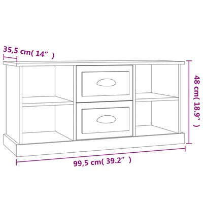 vidaXL TV-Schrank Schwarz 99,5x35,5x48 cm Holzwerkstoff