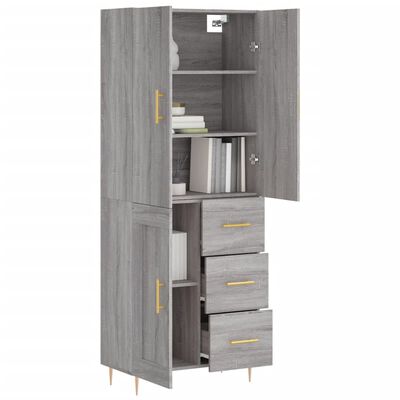 vidaXL Highboard Grau Sonoma 69,5x34x180 cm Holzwerkstoff